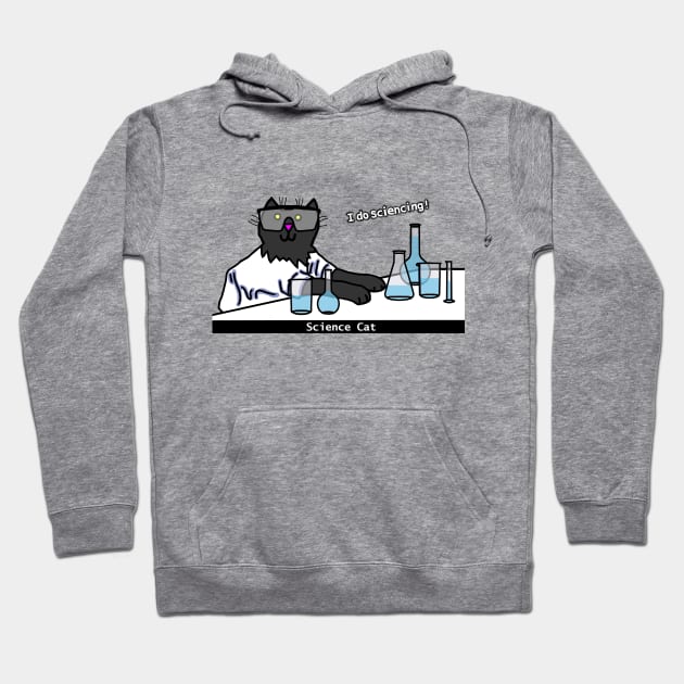 Science Cat doing Science Hoodie by ellenhenryart